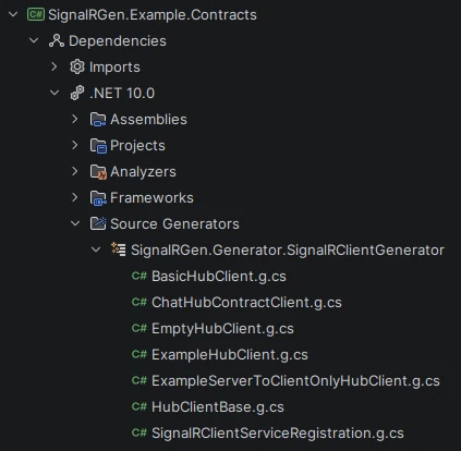 Generated code in Rider